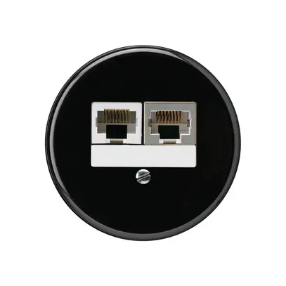 Inserto per scatola INC basico 2×RJ45s+u separato nero 