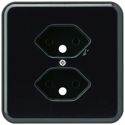 Placca di copertura basico 2×tipo 13/1 nero con protezione bambini 