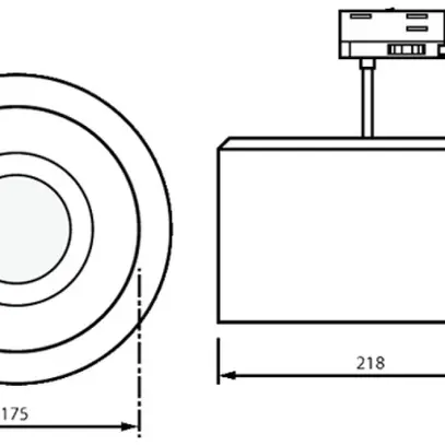 Luminaire suspendu LED Philips DRUM TRACK 16.5W 2279lm 840 90° AD3PH Ø218mm bc 
