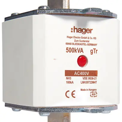Fusibile HPC Hager DIN3 400VAC 722A 500kVA gTr segnalatore centrale inox. 