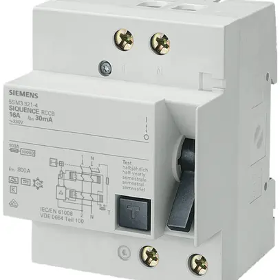 Interruttore differenziale Siemens SENTRON 5SM3 1LN 30mA/16A tipoB leg.ritar. 
