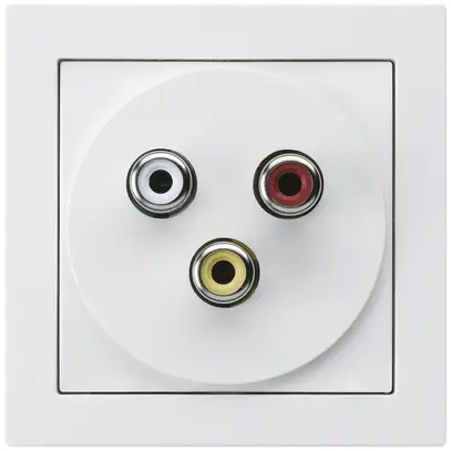 Anschlussdose kallysto A 3 RCA Audio+Video weiss 