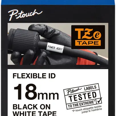Cassette ruban TZe-FX 18mm×8m blanc 