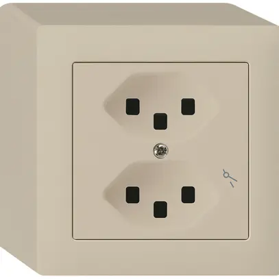 AP-Steckdose Hager kallysto 2×T23 1×S Q beige 