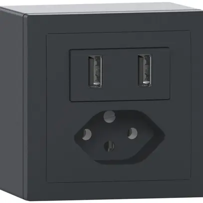 Presa di carica USB+T13 AP SIDUS 240V max.2400mA antracite 
