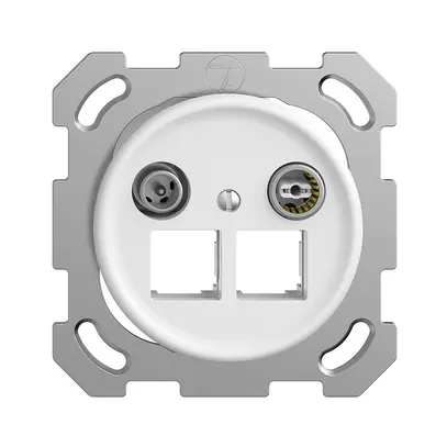 Presa multimedia ENC Sdue QM EASYNET 11dB, p.2×RJ45 S-One, bianco 
