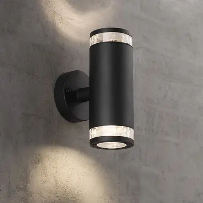Applique Nordlux Birk 2×GU10 28W IP44 Ø90mm noir 