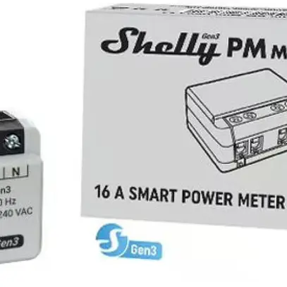 Shelly PM Gen3 Energiemessgerät, 2 Stück WiFi-Energy Meter,  Bluetooth 