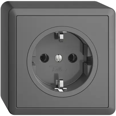 Prise SCHUKO AP EDIZIOdue 16A, 250VAC, L+N+PE gris foncé 
