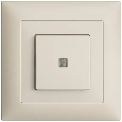 Interr. puls. lum. INC EDIZIOdue 3/1L crema, con lente, LED giallo 