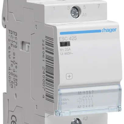 Contattore AMD Hager ESC 230VAC 4 chiusura 0 apertura 25A 2UM 