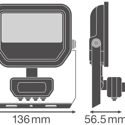 Projecteur LED LEDVANCE FLOODLIGHT10 PIR SEN 8W 1100lm 830 IP65 100° 136×57 bc 