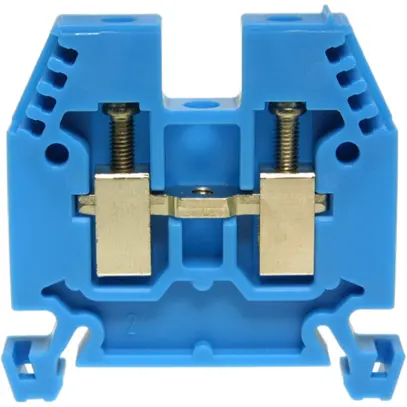 Morsetto di passaggio componibile Woertz 2.5…6mm² 41A 1000V vite 2×1 DIN 35mm bl 