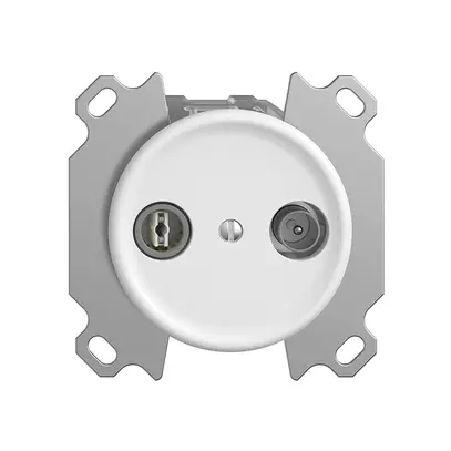 Prise TV-R ENC STANDARDdue 23dB blanc à large bande 5…2000MHz, QM 