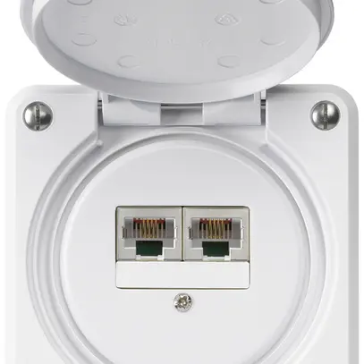 Scatola di raccordo INC robusto IP55 bianco 2×RJ45/s CUC separate 