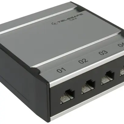 Patch box mini 4×RJ45 cat.6 UTP, gris aluminium, non blindé 