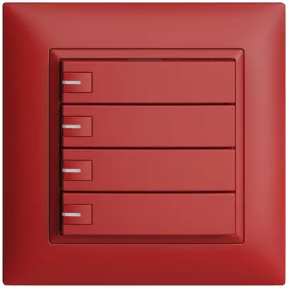 Poussoir univ. ENC 4×1t bornes enf. EDIZIOdue berry, avec LED 