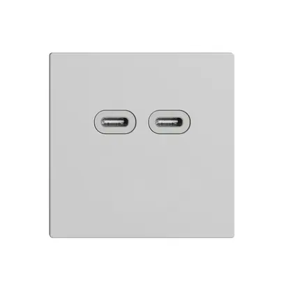 Steckdose USB 18W 2×Typ C Feller EDIZIOdue F 230V 3600mA hellgrau 