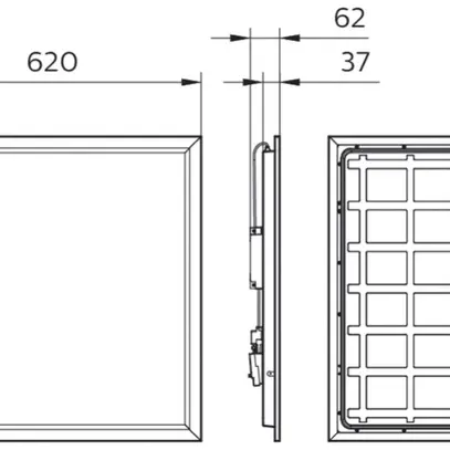 LED-Panelleuchte Philips RC133V OC 28.5W 3600lm 4000K 0.62×0.62m weiss 