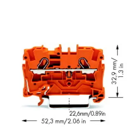 Morsetto di passaggio WAGO Top Job-S 4mm² 2L arancione serie 2004 