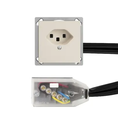 Presa INS EDIZIOdue T23 L2 crema per cavo piatto Technofil 