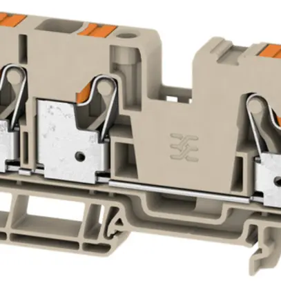 Borne de passage Weidmüller A3C PUSH IN 3×10mm² TS35 beige 