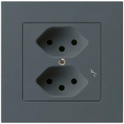 Presa INC kallysto.pro 2×T13/1 antracite con protezione bambini 