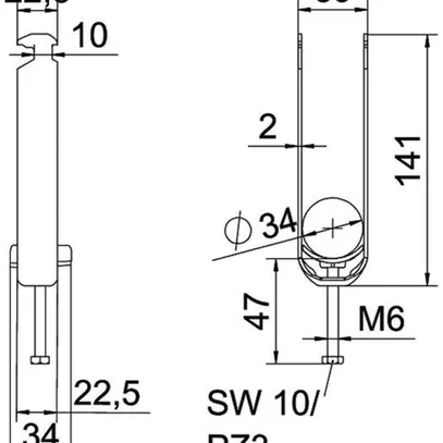 Brida rapida BET 2056 piede a H materia sintetica 28…34mm 3×cavo alluminio 