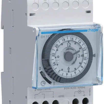 Timer Hager analogico giornaliero 1 canale 1 invertitore 16A 1UM riserva carica 
