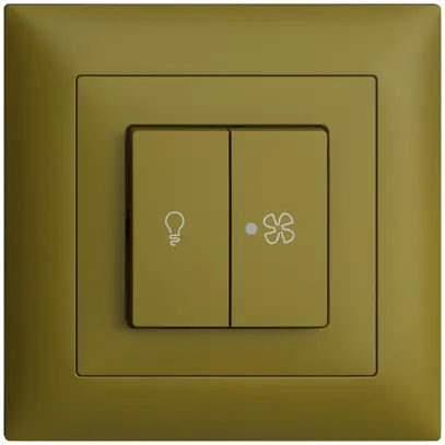 Kit frontal ENC EDIZIOdue olive 88×88mm bouton double 