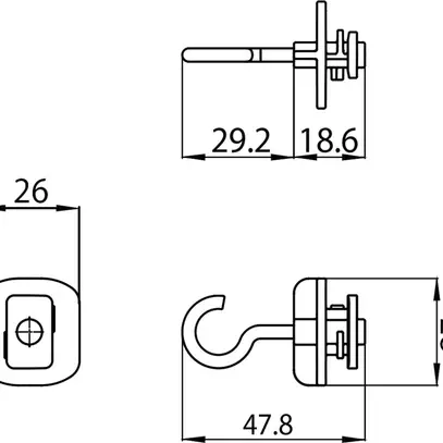 Supporto per sospensione Sylvania ONETRACK acciaio 28×26×48mm nero 
