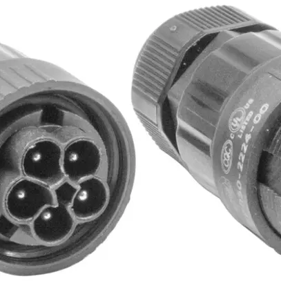 Connettore Compact High Bay, spina/presa mobile, 5-poli, IP65, nero 