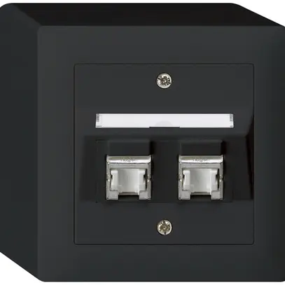 Prise AP kallysto cat.6 2RJ45/s noir 