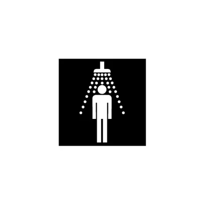Folie neg.Symbol 'Dusche' EDIZIOdue schwarz 42×42 für Lampe LED 