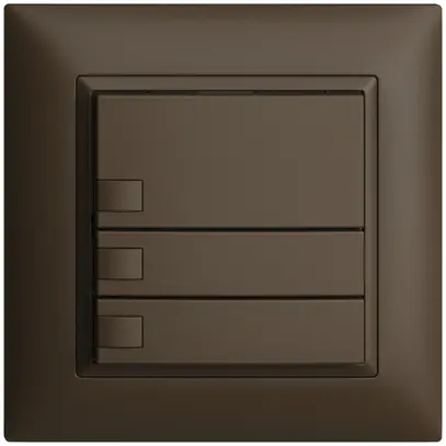 Poussoir univ. ENC 3×1t bornes enf. EDIZIOdue coffee, sans LED 