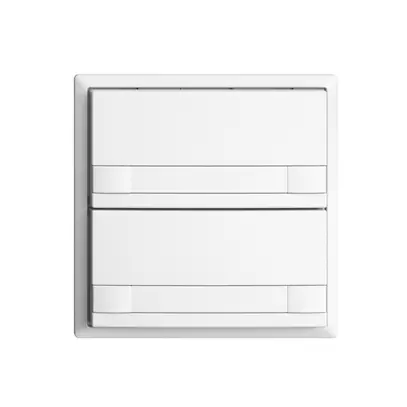 Poussoir univ. ENC 2×2t bornes à vis EDIZIOdue blanc, avec papier 
