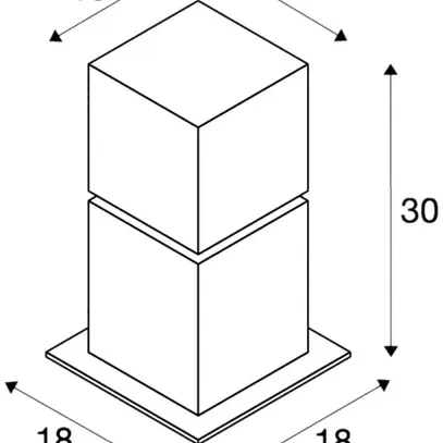 Borne lumineuse SQUARE POLE 30 E27 20W IP44 acier fin 
