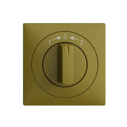 Kit frontal EDIZIOdue 1->0<-2 60×60mm olive pour interrupteur rotatif. 