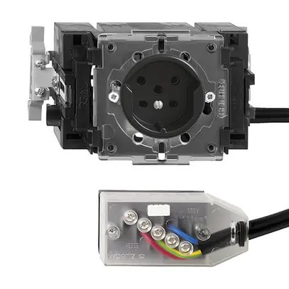 Presa INS FH T15 nero 49…69mm per cavo piatto Technofil 