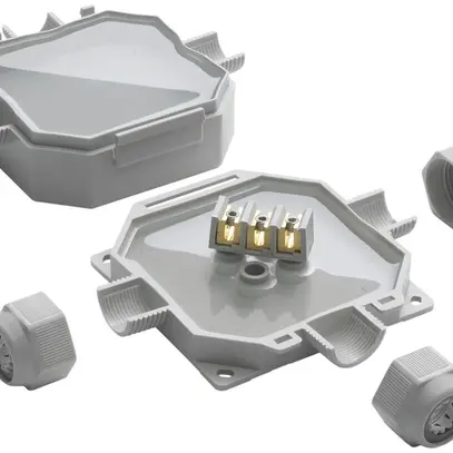 Boîte de dérivation Raytech READYBOX a.gel 3 entrées bornes&presse-ét.IP68 gr 