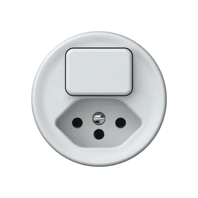 Combinazione origin 1×tasto 1CO+T13 1P 0<1 10A 230V 60×60mm bianco 