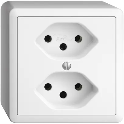 Prise AP EDIZIOdue 2×T13 blanc avec shutter 