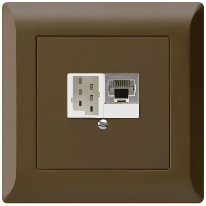 Boîte ENC kallysto.line 1×RJ45s+1×TT83 brun 