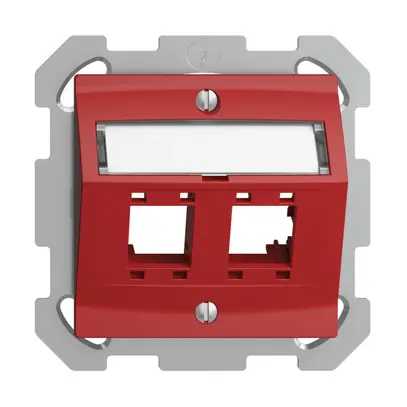 UP-Montageset EDIZIOdue, mit Schrägauslasshaube, für 2×RJ45, berry 
