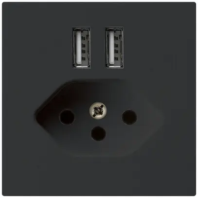 Prise 2×USB & T13 kallysto A 2400mA noir 