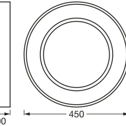 Plafonnier/applique LED LEDVANCE SUN@HOME 450 18.5W 500lm 922…950 Ø450mm argent 