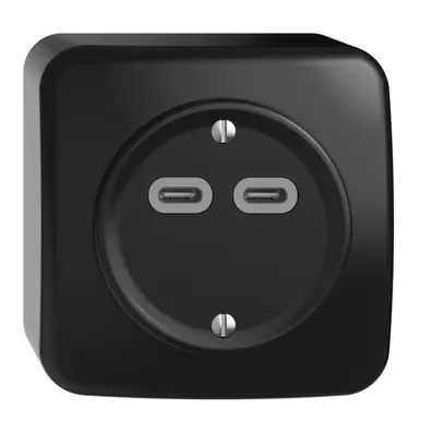 Presa AP USB 18W 2×tipo C Feller STANDARDdue QX54 230V 3600mA nero 