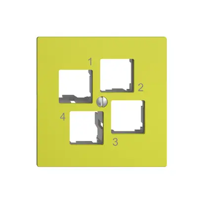 Kit de montage EDIZIOdue EASYNET S-One, pour 4×RJ45, sortie droite, lemon 
