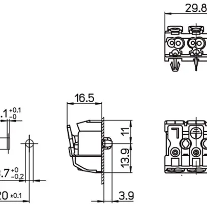 Morsetto di connessione 3P 0.5…2.5mm² leve azionamento messa a terra innesto bi 