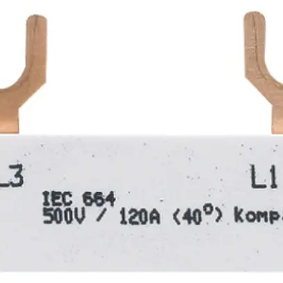 Phasenschiene Hager 3P 3L Gabel 10mm² 63A 122.5×7mm weiss 
